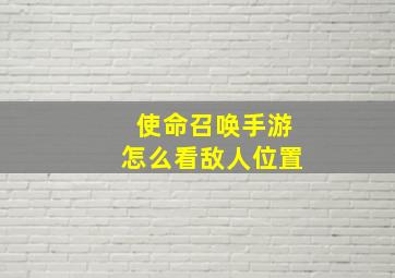 使命召唤手游怎么看敌人位置