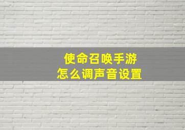 使命召唤手游怎么调声音设置