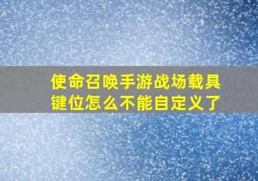 使命召唤手游战场载具键位怎么不能自定义了