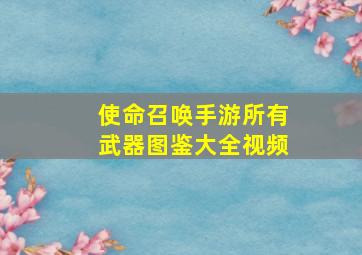 使命召唤手游所有武器图鉴大全视频