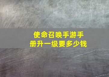 使命召唤手游手册升一级要多少钱