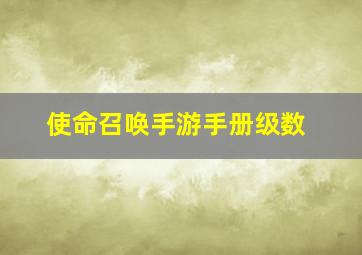 使命召唤手游手册级数