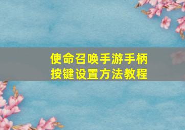 使命召唤手游手柄按键设置方法教程