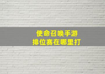 使命召唤手游排位赛在哪里打