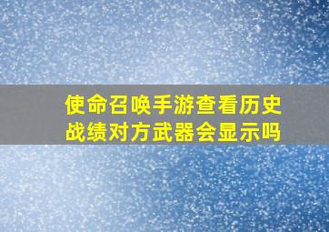 使命召唤手游查看历史战绩对方武器会显示吗