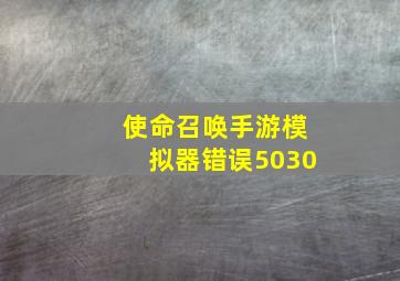 使命召唤手游模拟器错误5030