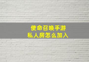 使命召唤手游私人房怎么加入