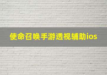 使命召唤手游透视辅助ios