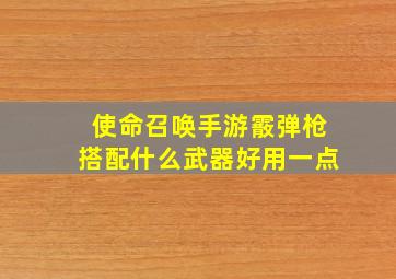 使命召唤手游霰弹枪搭配什么武器好用一点