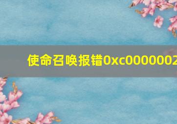 使命召唤报错0xc0000002