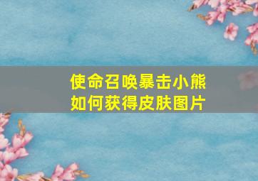 使命召唤暴击小熊如何获得皮肤图片