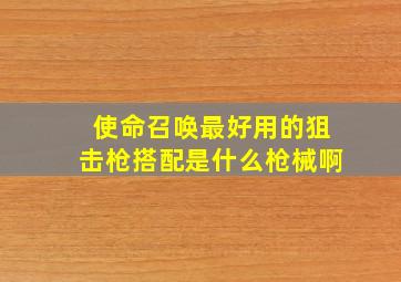 使命召唤最好用的狙击枪搭配是什么枪械啊