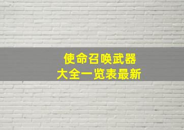 使命召唤武器大全一览表最新