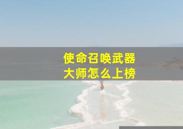 使命召唤武器大师怎么上榜