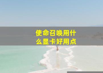 使命召唤用什么显卡好用点