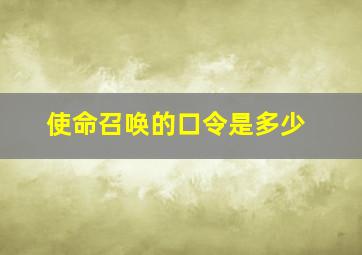 使命召唤的口令是多少