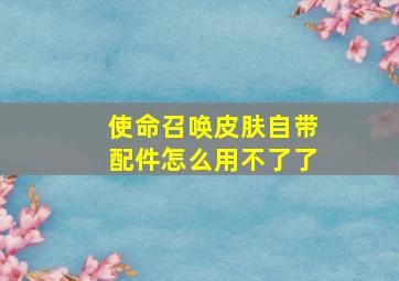 使命召唤皮肤自带配件怎么用不了了