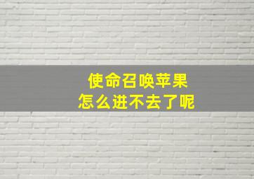 使命召唤苹果怎么进不去了呢