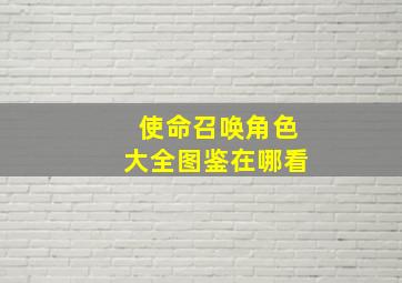 使命召唤角色大全图鉴在哪看