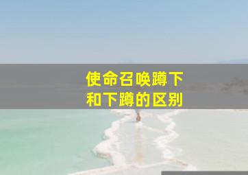 使命召唤蹲下和下蹲的区别