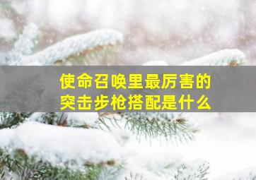 使命召唤里最厉害的突击步枪搭配是什么