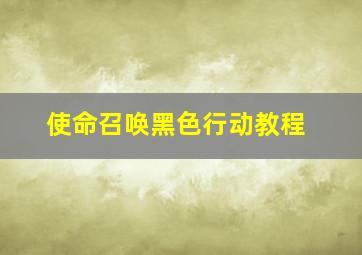 使命召唤黑色行动教程