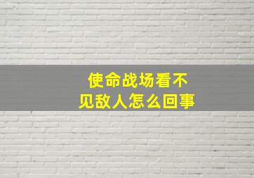 使命战场看不见敌人怎么回事