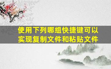 使用下列哪组快捷键可以实现复制文件和粘贴文件