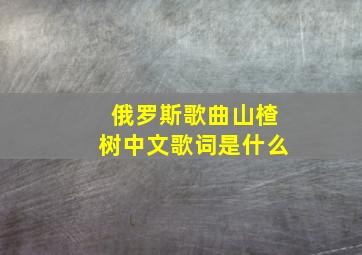 俄罗斯歌曲山楂树中文歌词是什么