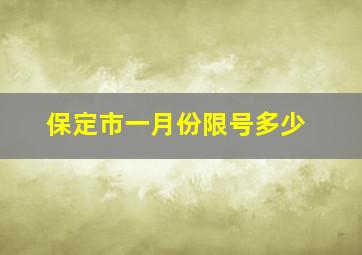 保定市一月份限号多少