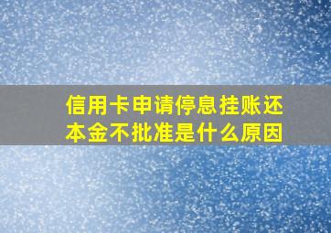 信用卡申请停息挂账还本金不批准是什么原因