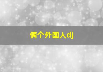 俩个外国人dj