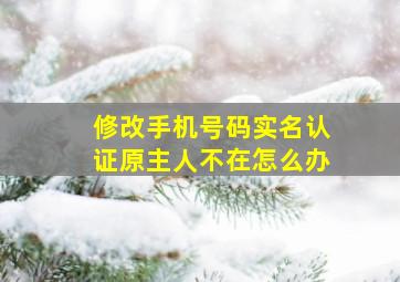 修改手机号码实名认证原主人不在怎么办