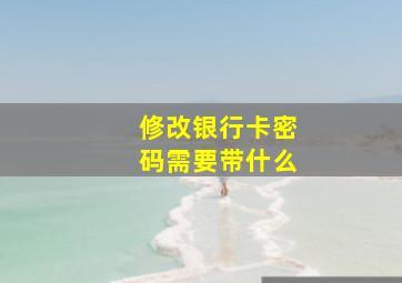 修改银行卡密码需要带什么