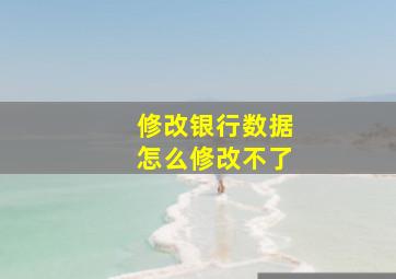 修改银行数据怎么修改不了