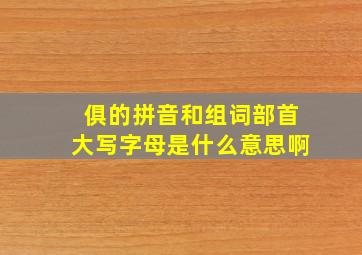 俱的拼音和组词部首大写字母是什么意思啊