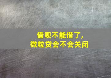 借呗不能借了,微粒贷会不会关闭