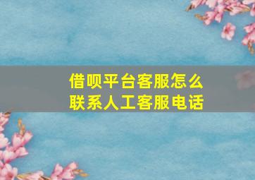 借呗平台客服怎么联系人工客服电话