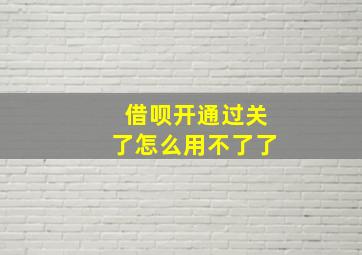 借呗开通过关了怎么用不了了