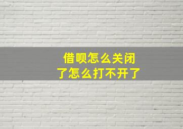 借呗怎么关闭了怎么打不开了