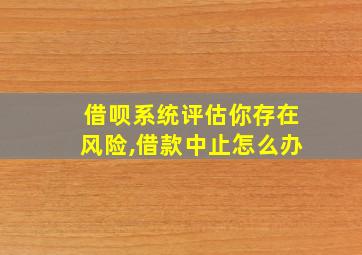 借呗系统评估你存在风险,借款中止怎么办