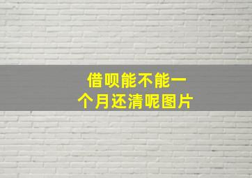 借呗能不能一个月还清呢图片