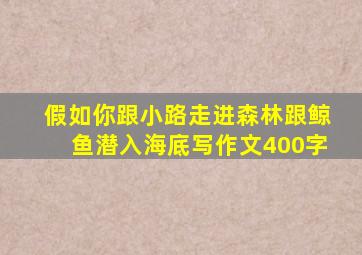 假如你跟小路走进森林跟鲸鱼潜入海底写作文400字