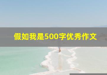 假如我是500字优秀作文