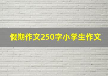 假期作文250字小学生作文