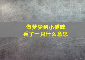 做梦梦到小猫咪丢了一只什么意思