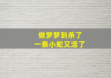 做梦梦到杀了一条小蛇又活了