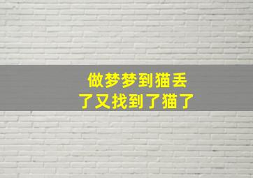 做梦梦到猫丢了又找到了猫了