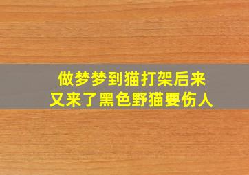 做梦梦到猫打架后来又来了黑色野猫要伤人