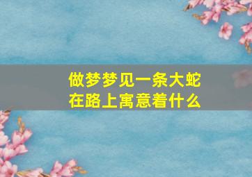 做梦梦见一条大蛇在路上寓意着什么